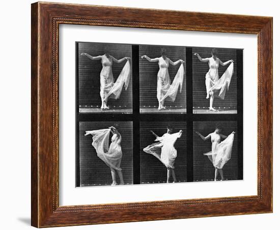 Dancing Woman, Plate 187 from 'Animal Locomotion', 1887 (B/W Photo)-Eadweard Muybridge-Framed Giclee Print