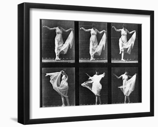 Dancing Woman, Plate 187 from 'Animal Locomotion', 1887 (B/W Photo)-Eadweard Muybridge-Framed Giclee Print