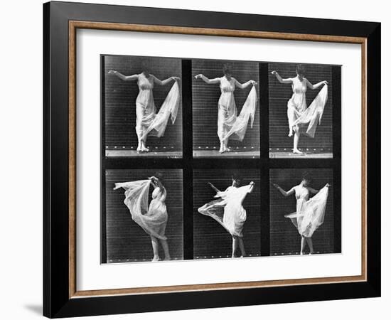 Dancing Woman, Plate 187 from 'Animal Locomotion', 1887 (B/W Photo)-Eadweard Muybridge-Framed Giclee Print