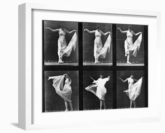 Dancing Woman, Plate 187 from 'Animal Locomotion', 1887 (B/W Photo)-Eadweard Muybridge-Framed Giclee Print