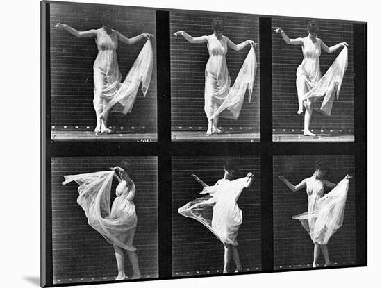 Dancing Woman, Plate 187 from 'Animal Locomotion', 1887 (B/W Photo)-Eadweard Muybridge-Mounted Giclee Print