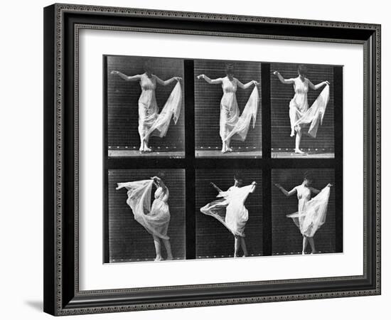 Dancing Woman, Plate 187 from 'Animal Locomotion', 1887 (B/W Photo)-Eadweard Muybridge-Framed Giclee Print