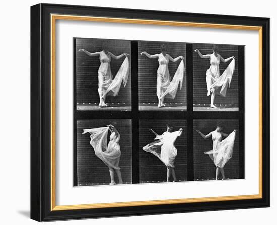 Dancing Woman, Plate 187 from 'Animal Locomotion', 1887 (B/W Photo)-Eadweard Muybridge-Framed Giclee Print