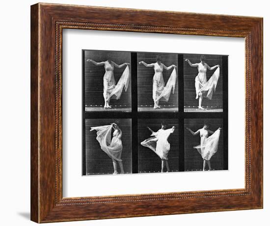 Dancing Woman, Plate 187 from 'Animal Locomotion', 1887 (B/W Photo)-Eadweard Muybridge-Framed Premium Giclee Print