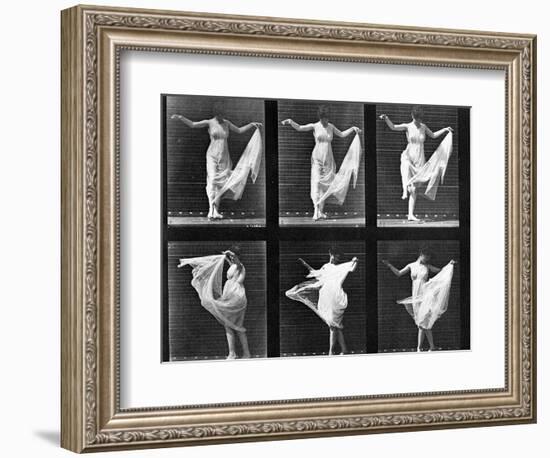 Dancing Woman, Plate 187 from 'Animal Locomotion', 1887 (B/W Photo)-Eadweard Muybridge-Framed Giclee Print