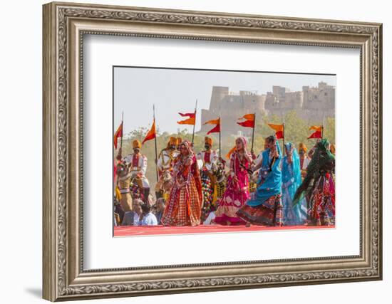 Dancing Women in Sari. Desert Festival. Jaisalmer. Rajasthan. India-Tom Norring-Framed Photographic Print