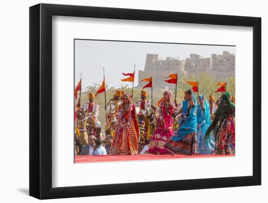 Dancing Women in Sari. Desert Festival. Jaisalmer. Rajasthan. India-Tom Norring-Framed Photographic Print