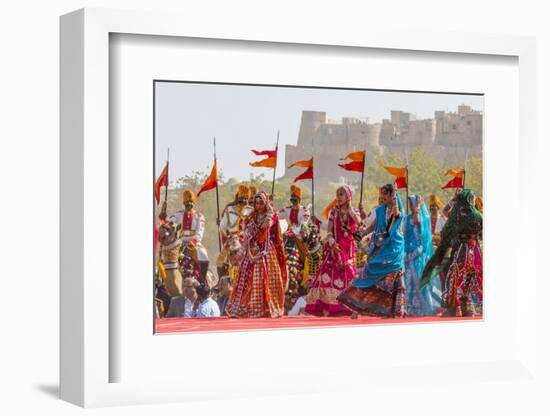 Dancing Women in Sari. Desert Festival. Jaisalmer. Rajasthan. India-Tom Norring-Framed Photographic Print