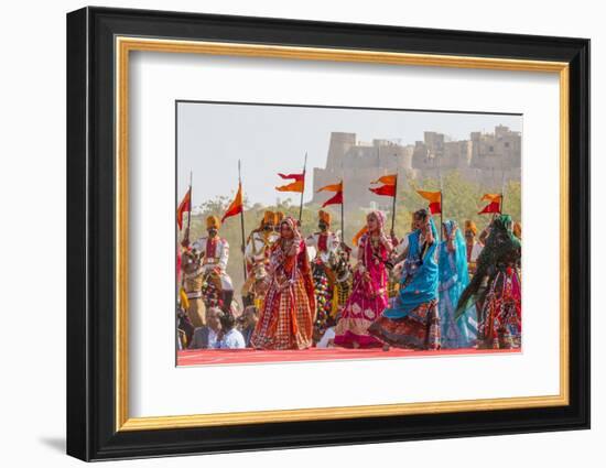 Dancing Women in Sari. Desert Festival. Jaisalmer. Rajasthan. India-Tom Norring-Framed Photographic Print