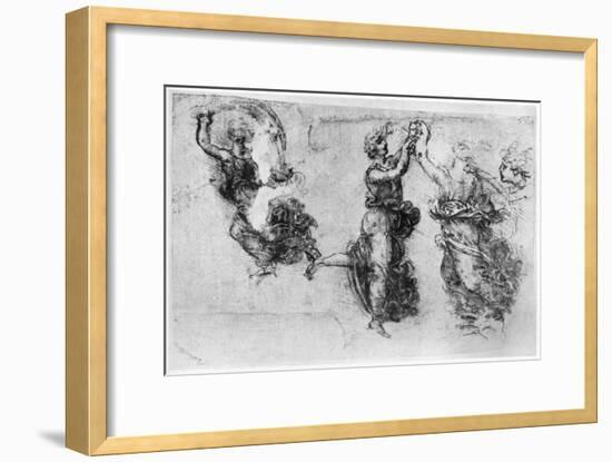 Dancing Women, Late 15th or Early 16th Century-Leonardo da Vinci-Framed Giclee Print