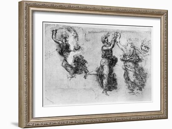 Dancing Women, Late 15th or Early 16th Century-Leonardo da Vinci-Framed Giclee Print