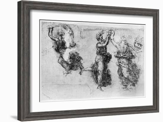 Dancing Women, Late 15th or Early 16th Century-Leonardo da Vinci-Framed Giclee Print