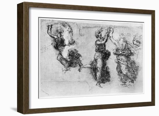 Dancing Women, Late 15th or Early 16th Century-Leonardo da Vinci-Framed Giclee Print