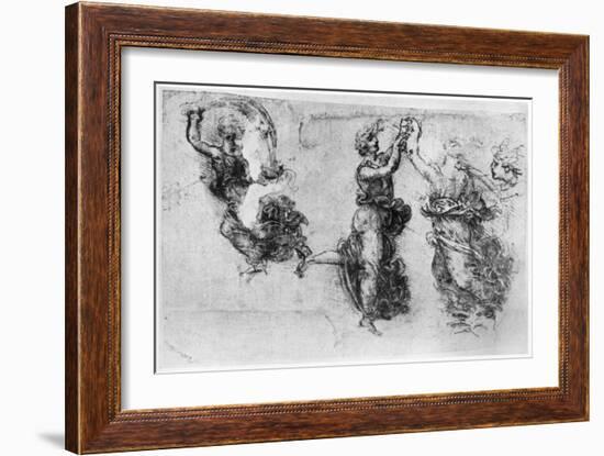 Dancing Women, Late 15th or Early 16th Century-Leonardo da Vinci-Framed Giclee Print