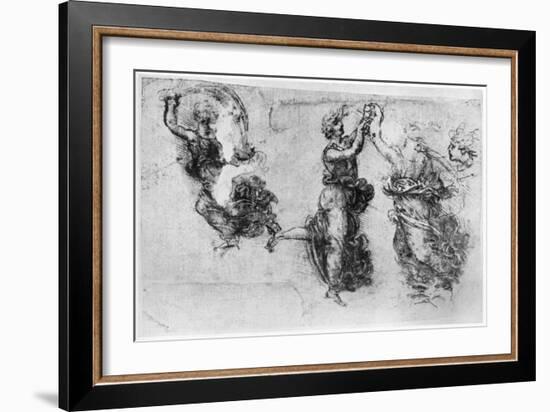 Dancing Women, Late 15th or Early 16th Century-Leonardo da Vinci-Framed Giclee Print