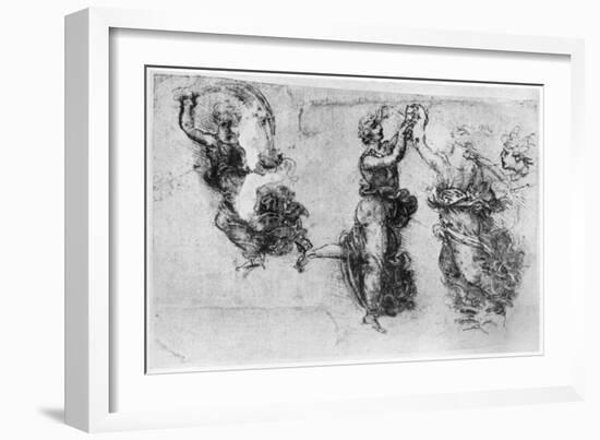 Dancing Women, Late 15th or Early 16th Century-Leonardo da Vinci-Framed Giclee Print
