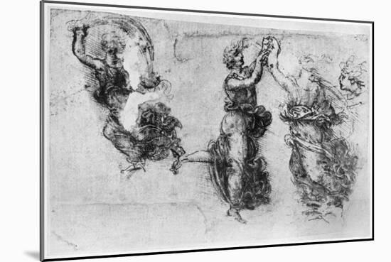 Dancing Women, Late 15th or Early 16th Century-Leonardo da Vinci-Mounted Giclee Print