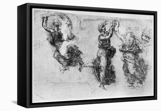 Dancing Women, Late 15th or Early 16th Century-Leonardo da Vinci-Framed Premier Image Canvas