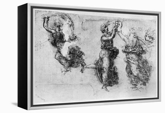Dancing Women, Late 15th or Early 16th Century-Leonardo da Vinci-Framed Premier Image Canvas