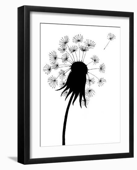 Dandelion Black And White-falonkoontz-Framed Art Print