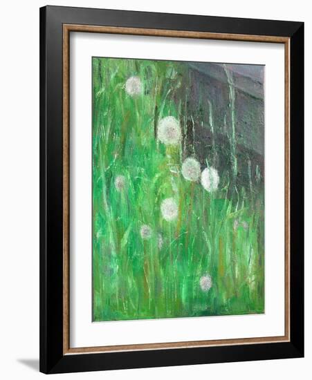 Dandelion Clocks in Grass, 2008-Ruth Addinall-Framed Giclee Print