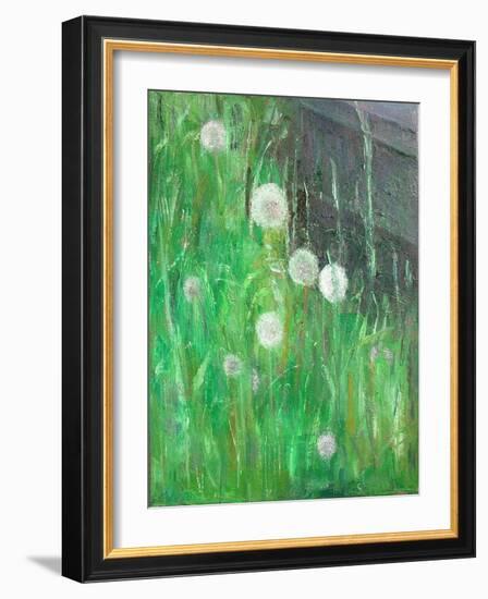 Dandelion Clocks in Grass, 2008-Ruth Addinall-Framed Giclee Print