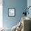 Dandelion Tilt (blue)-Jenny Kraft-Framed Art Print displayed on a wall