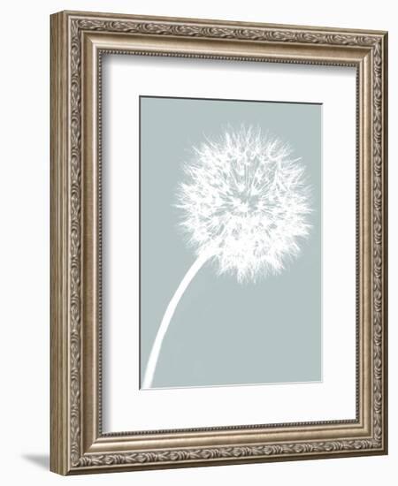 Dandelion Tilt (blue)-Jenny Kraft-Framed Art Print