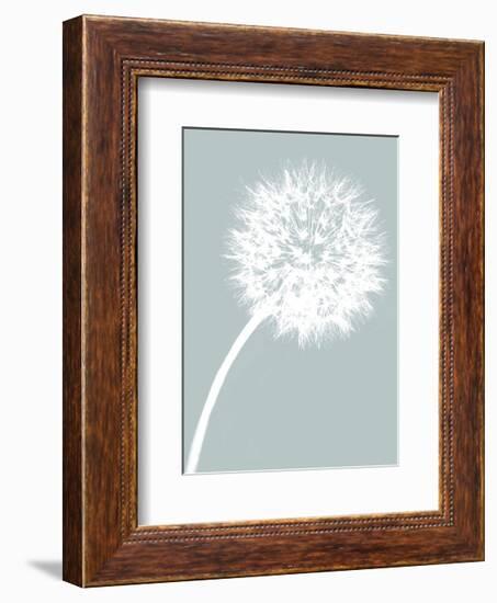 Dandelion Tilt (blue)-Jenny Kraft-Framed Art Print