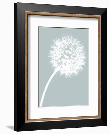 Dandelion Tilt (blue)-Jenny Kraft-Framed Art Print