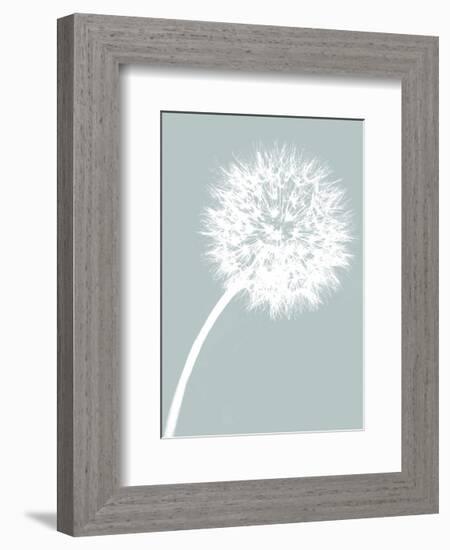 Dandelion Tilt (blue)-Jenny Kraft-Framed Art Print