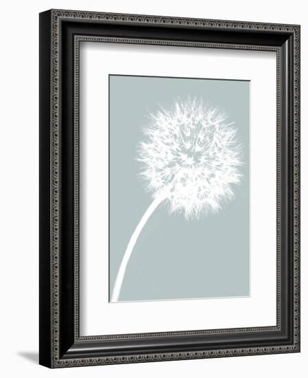 Dandelion Tilt (blue)-Jenny Kraft-Framed Art Print