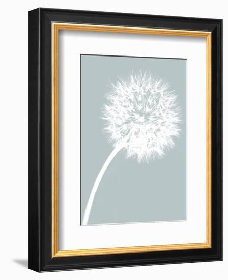 Dandelion Tilt (blue)-Jenny Kraft-Framed Art Print