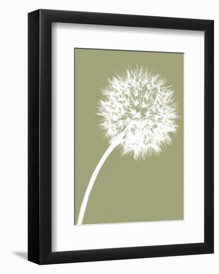 Dandelion Tilt (khaki)-Jenny Kraft-Framed Art Print