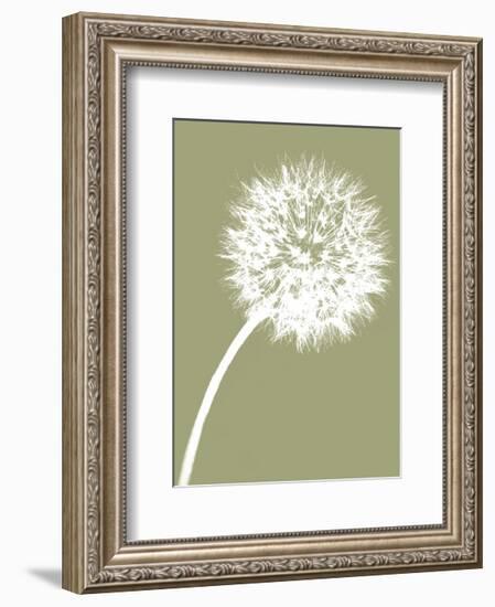 Dandelion Tilt (khaki)-Jenny Kraft-Framed Art Print