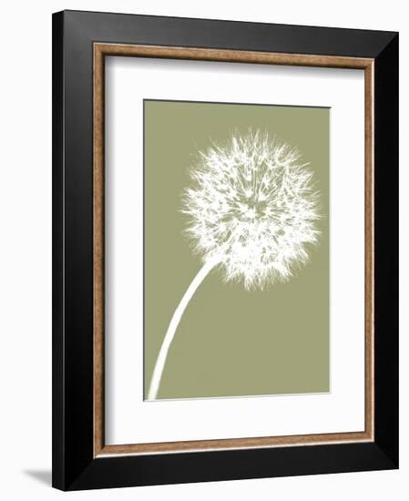 Dandelion Tilt (khaki)-Jenny Kraft-Framed Art Print