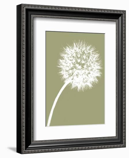 Dandelion Tilt (khaki)-Jenny Kraft-Framed Art Print