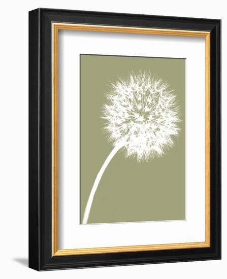 Dandelion Tilt (khaki)-Jenny Kraft-Framed Art Print