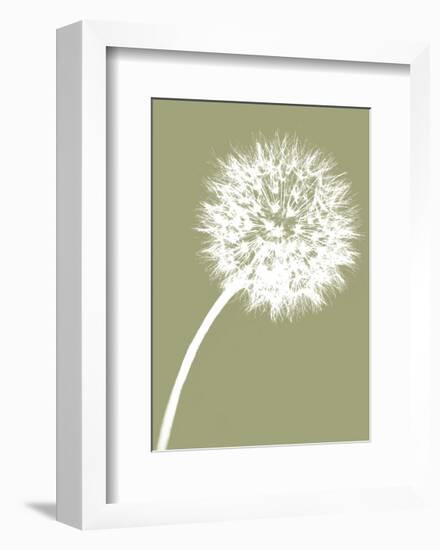 Dandelion Tilt (khaki)-Jenny Kraft-Framed Art Print