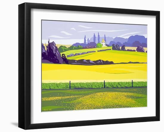 Dandelions and Rape, Finchingfield, 2003-Derek Crow-Framed Giclee Print