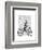 Dandy Deer on Vintage Bicycle-Fab Funky-Framed Art Print