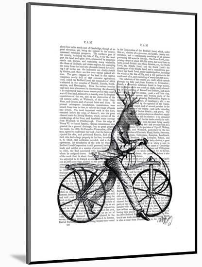 Dandy Deer on Vintage Bicycle-Fab Funky-Mounted Art Print