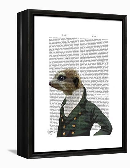 Dandy Meerkat Portrait-Fab Funky-Framed Stretched Canvas