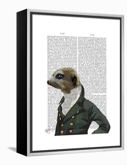 Dandy Meerkat Portrait-Fab Funky-Framed Stretched Canvas