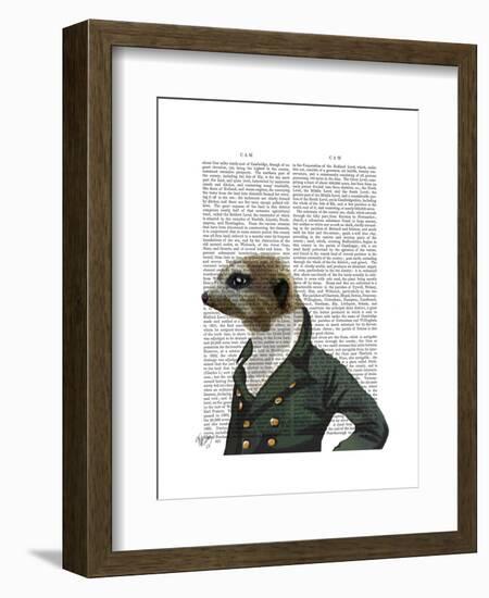 Dandy Meerkat Portrait-Fab Funky-Framed Art Print