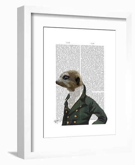 Dandy Meerkat Portrait-Fab Funky-Framed Art Print