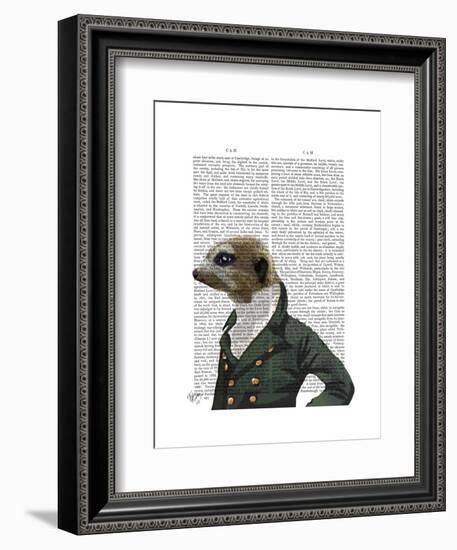 Dandy Meerkat Portrait-Fab Funky-Framed Art Print