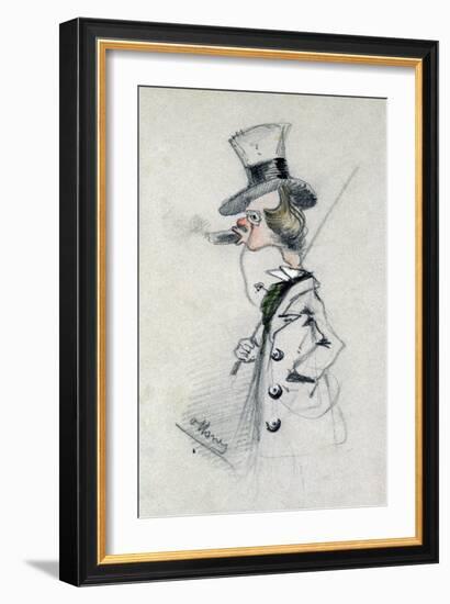 Dandy with a Cigar, 1857 (Pencil on Paper)-Claude Monet-Framed Premium Giclee Print