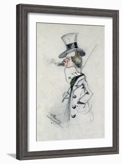 Dandy with a Cigar, 1857 (Pencil on Paper)-Claude Monet-Framed Giclee Print