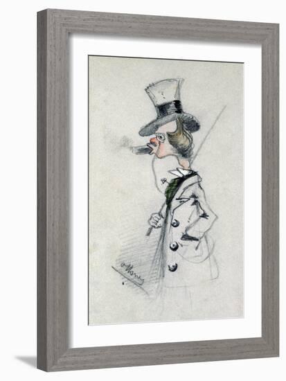 Dandy with a Cigar, 1857 (Pencil on Paper)-Claude Monet-Framed Giclee Print